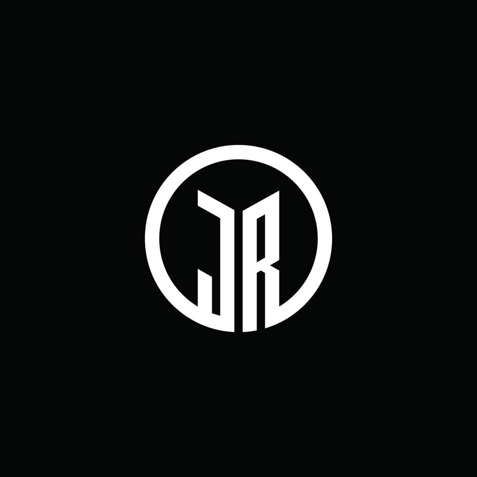 logotipo de monograma jr aislado con un círculo giratorio vector
