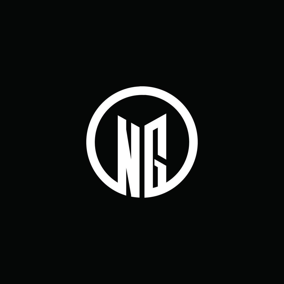 NG monogram logo isolated with a rotating circle vector