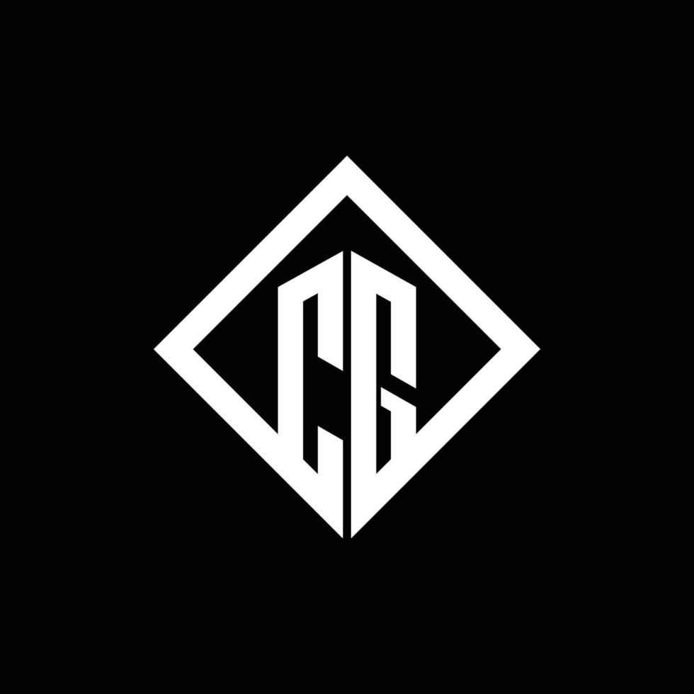 Monograma de logotipo cg con plantilla de diseño de estilo de rotación cuadrada vector
