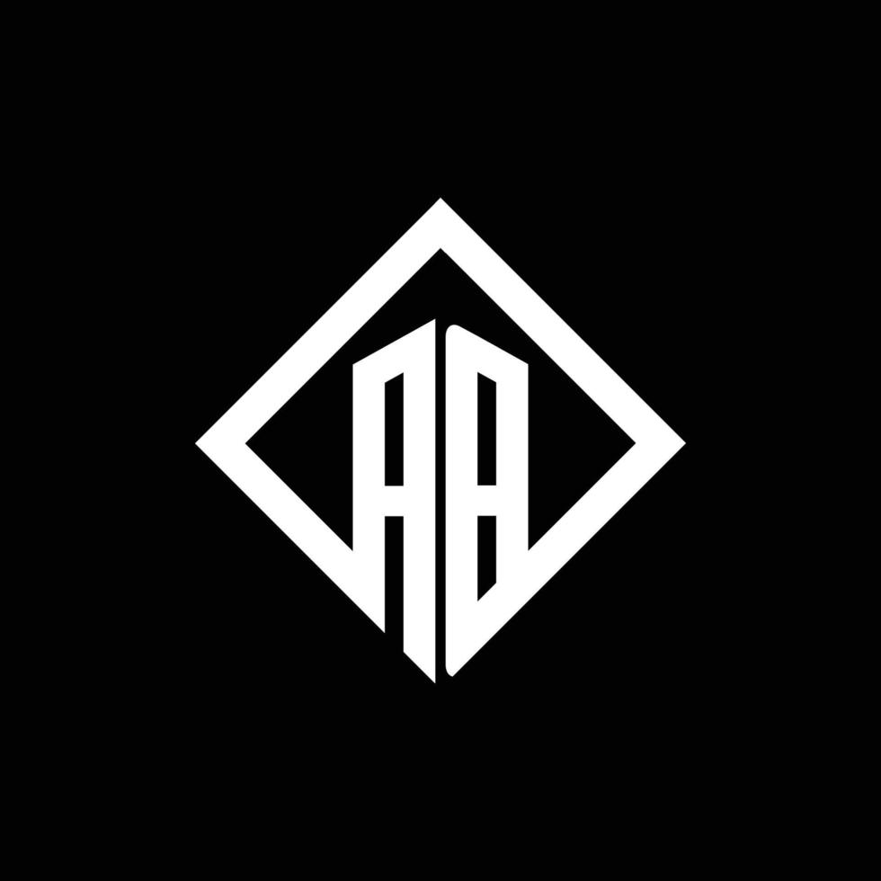 AB logo monogram with square rotate style design template vector