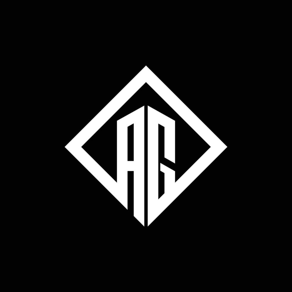 monograma del logotipo de ag con plantilla de diseño de estilo de rotación cuadrada vector