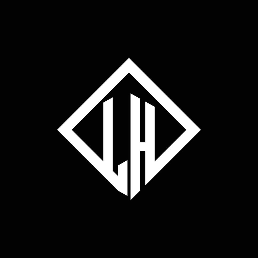 monograma del logotipo de lh con plantilla de diseño de estilo de rotación cuadrada vector