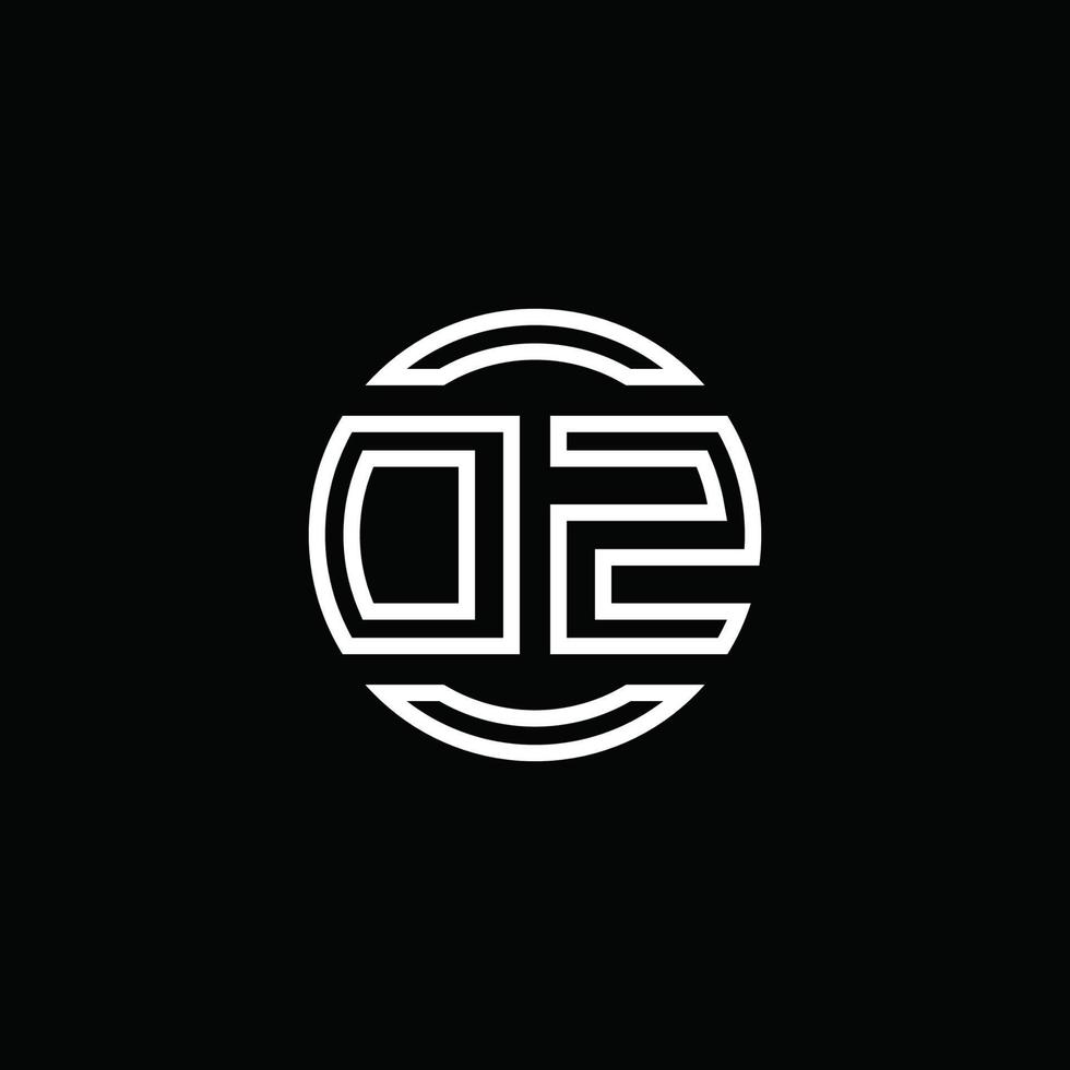 Monograma del logotipo de dz con plantilla de diseño redondeado de círculo de espacio negativo vector