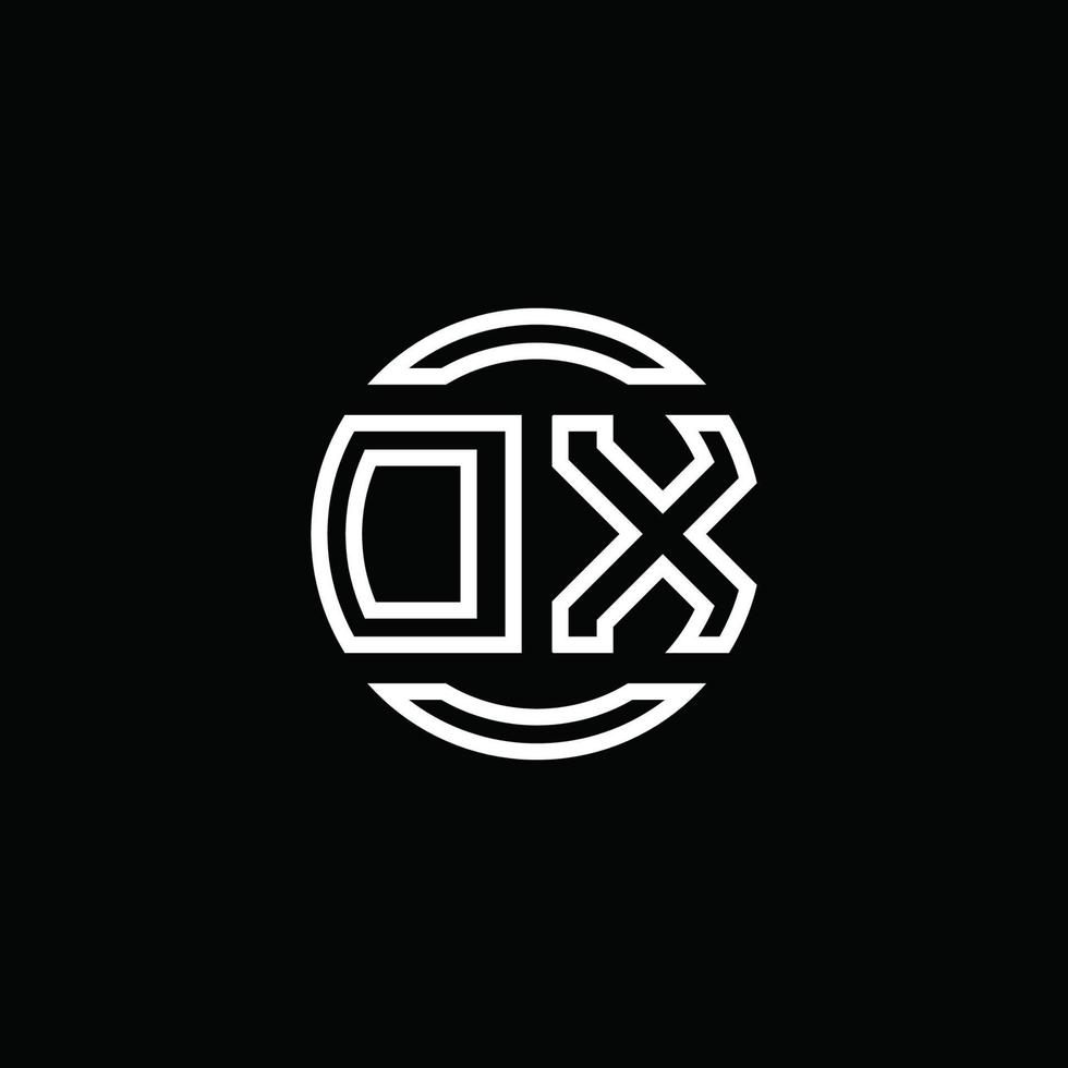 Monograma de logotipo dx con plantilla de diseño redondeado de círculo de espacio negativo vector