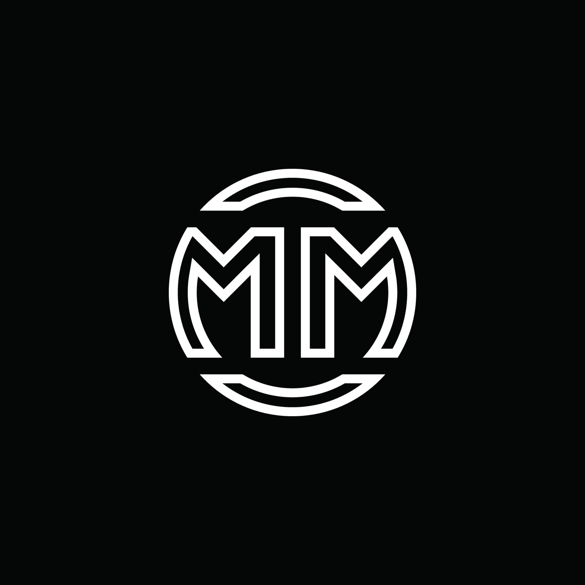 Mm monogram logo with circle outline design Vector Image