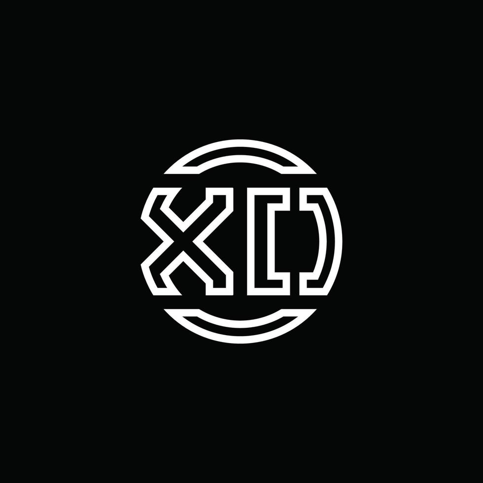 Monograma de logotipo xo con plantilla de diseño redondeado de círculo de espacio negativo vector
