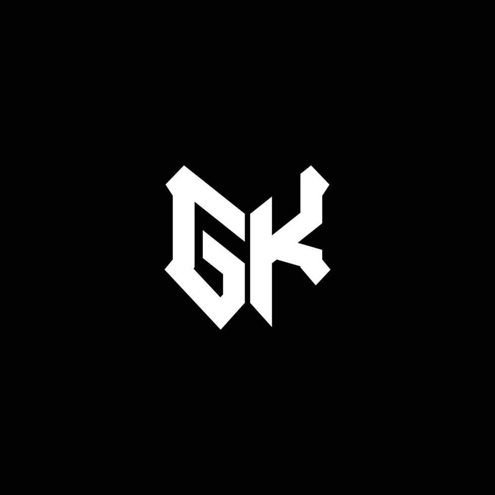 Monograma del logotipo de gk con plantilla de diseño de forma de escudo vector