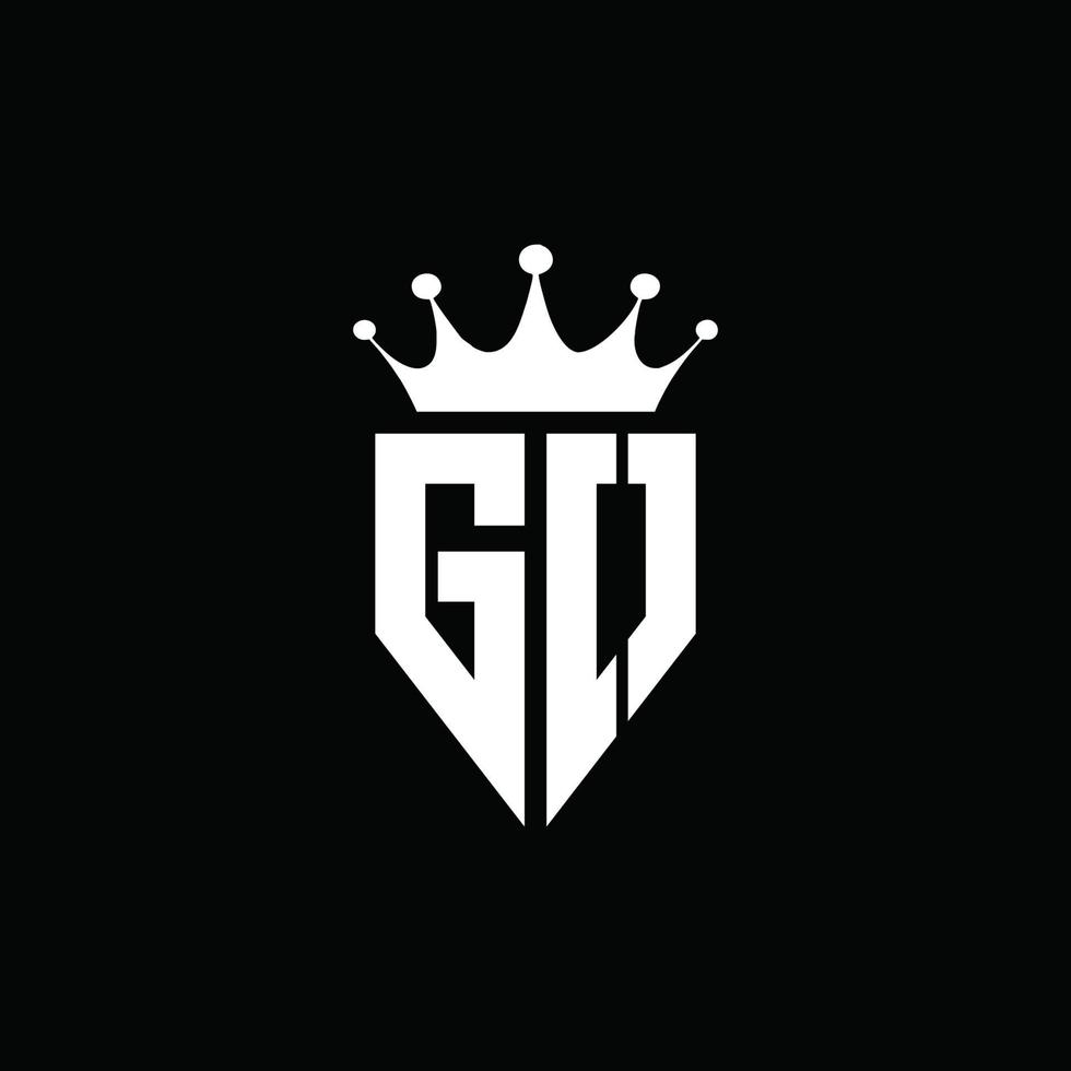 GO logo monogram emblem style with crown shape design template vector