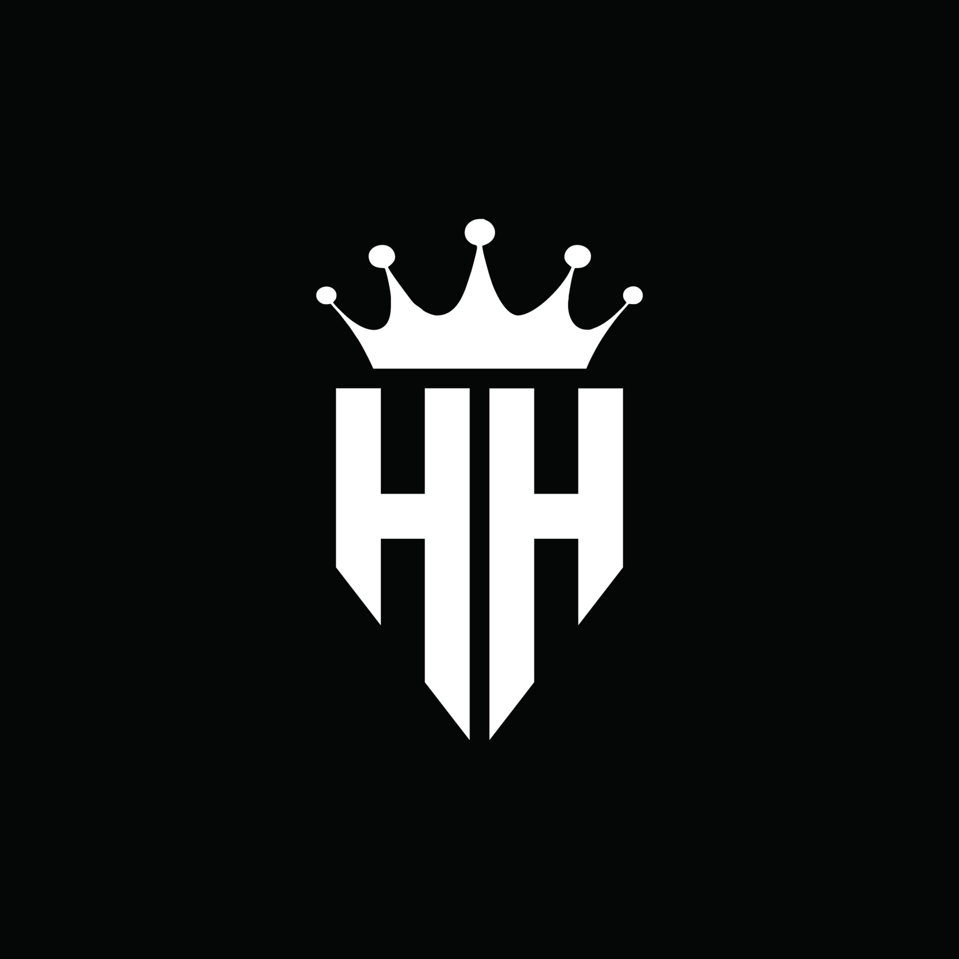 HH logo monogram emblem style with crown shape design template