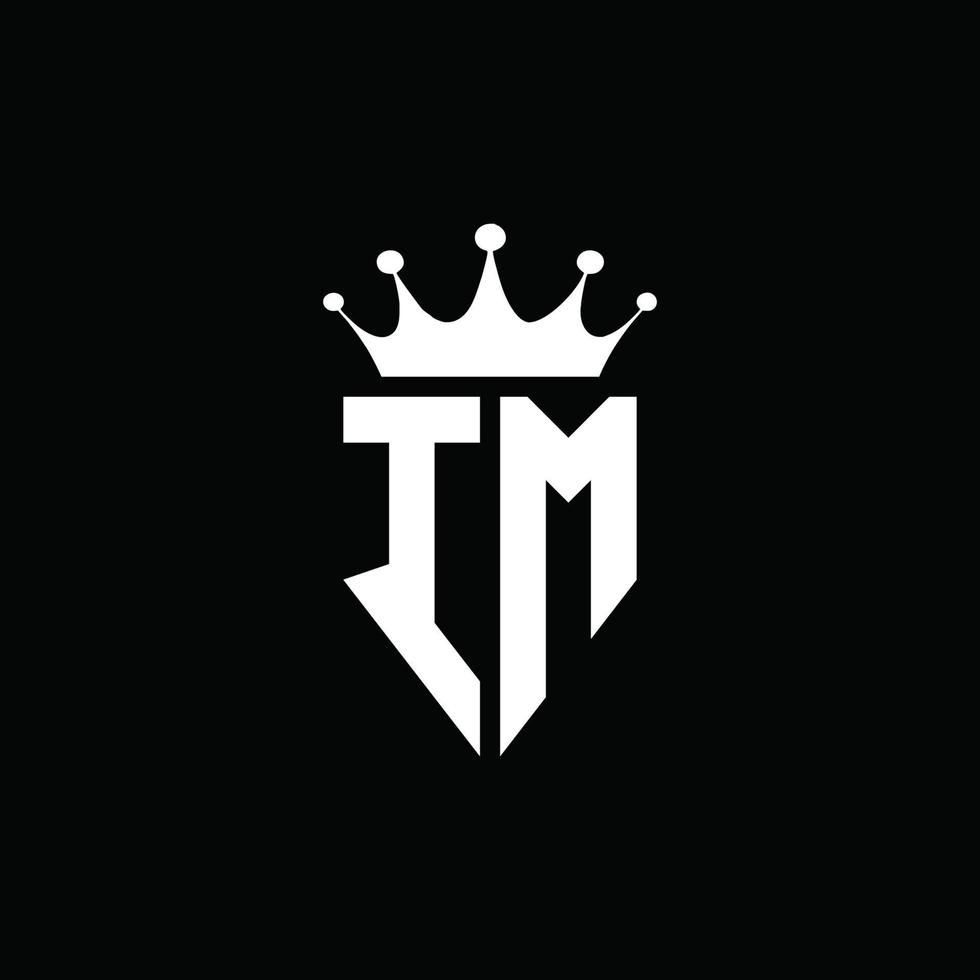 IM logo monogram emblem style with crown shape design template vector