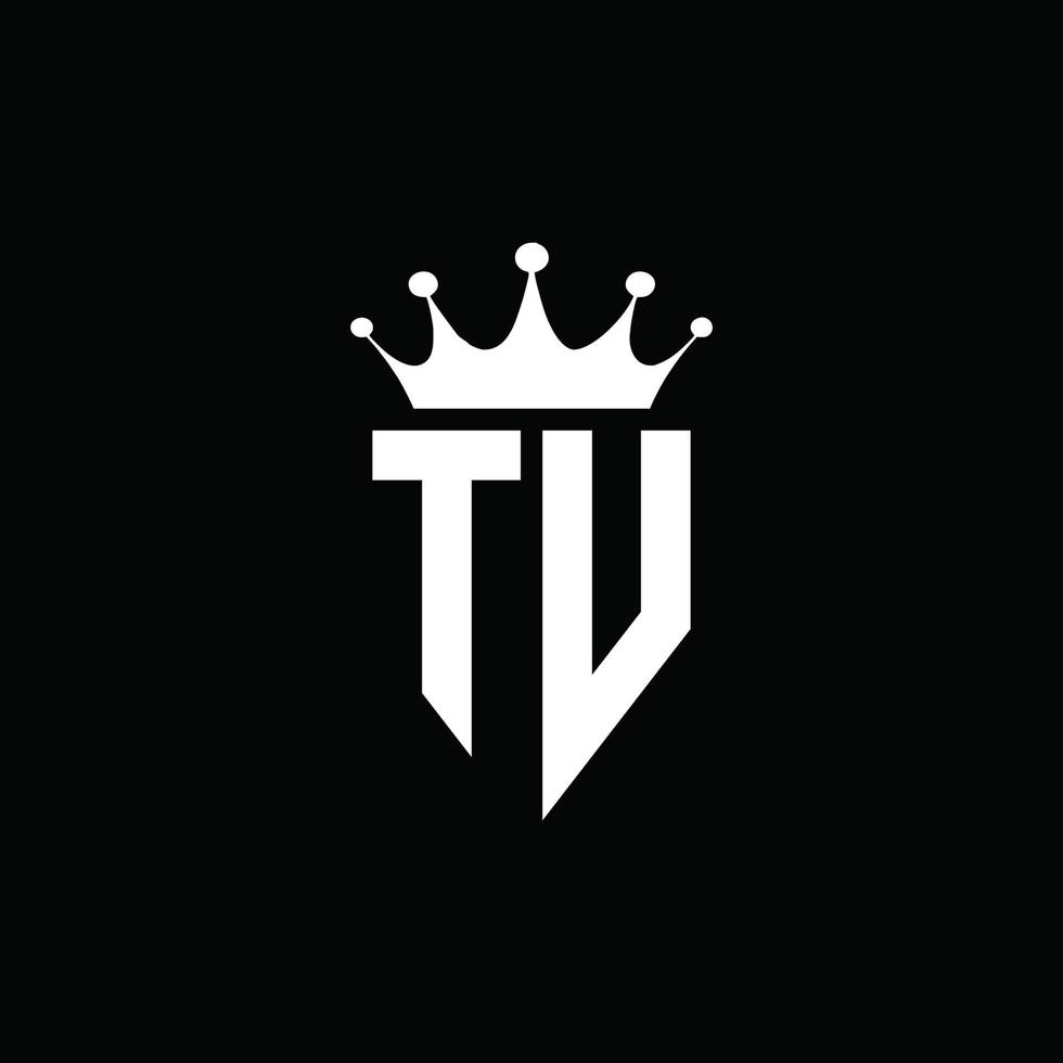 TV logo monogram emblem style with crown shape design template vector