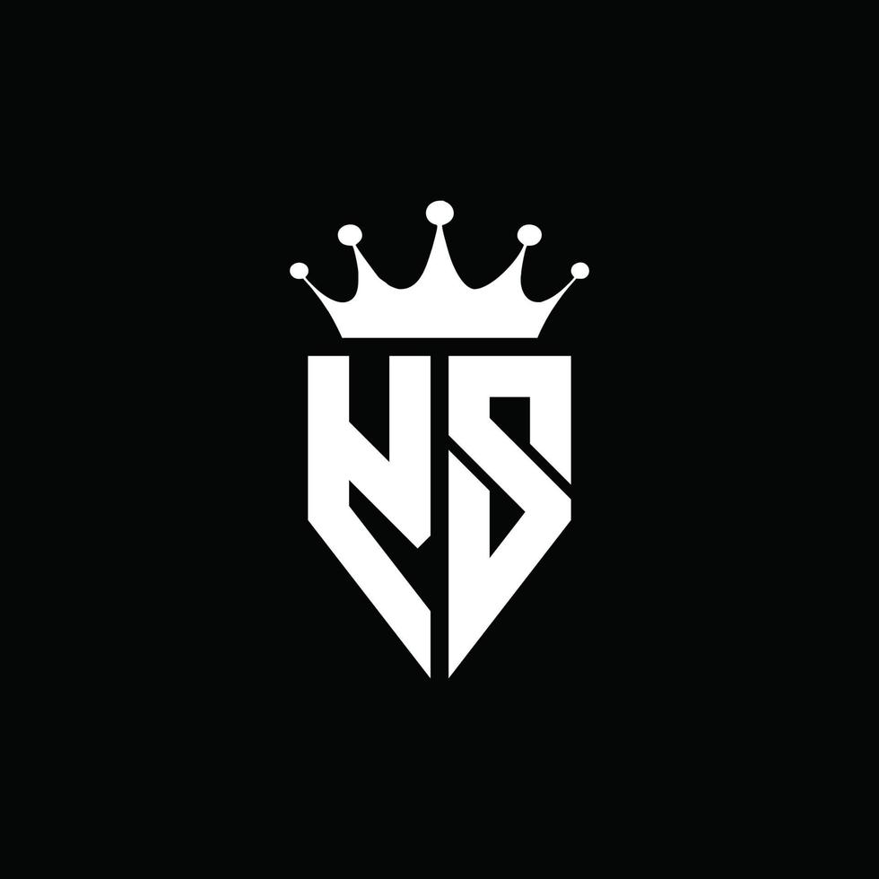 ys logo monograma emblema estilo con plantilla de diseño de forma de corona vector