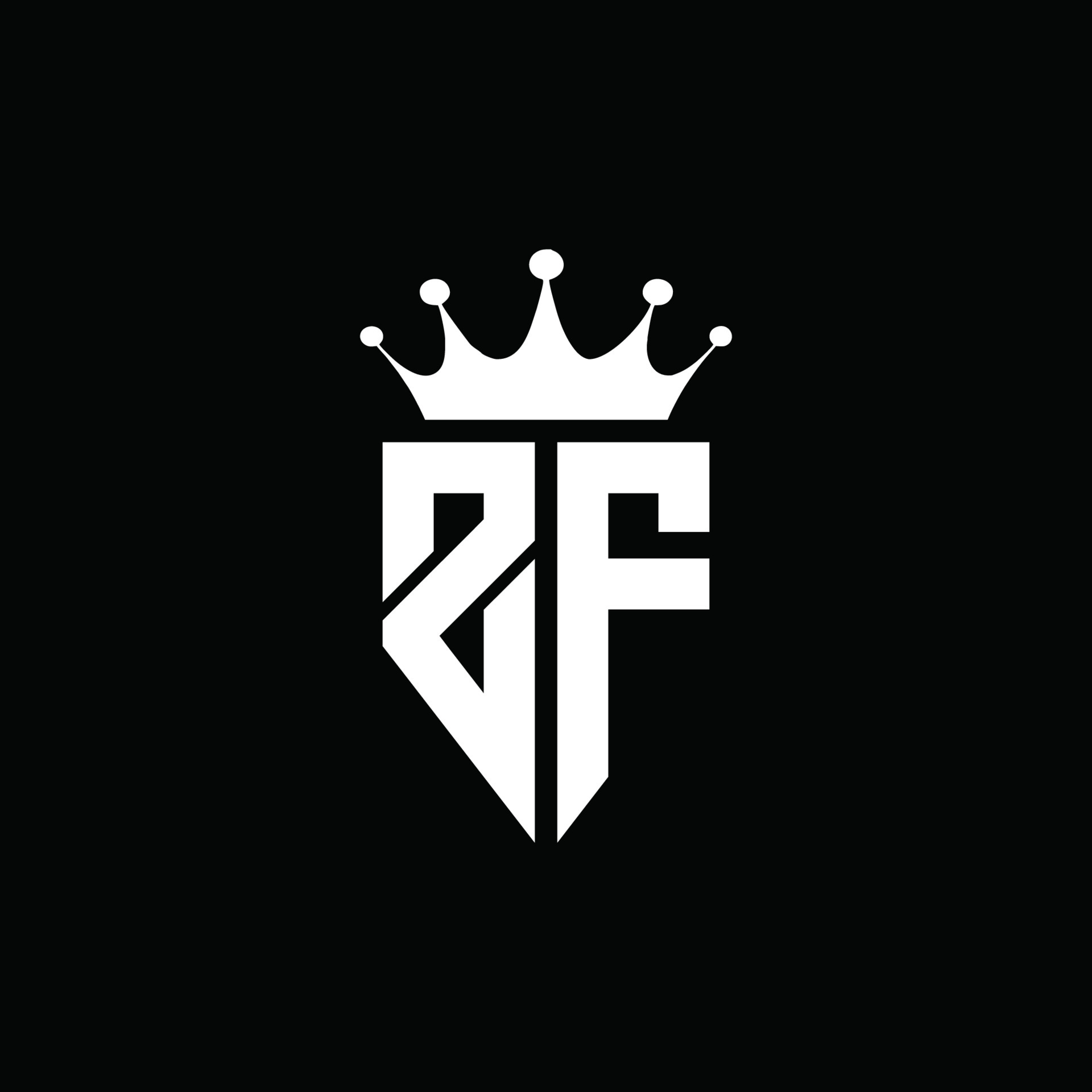 ZF logo monogram emblem style with crown shape design template 4284114