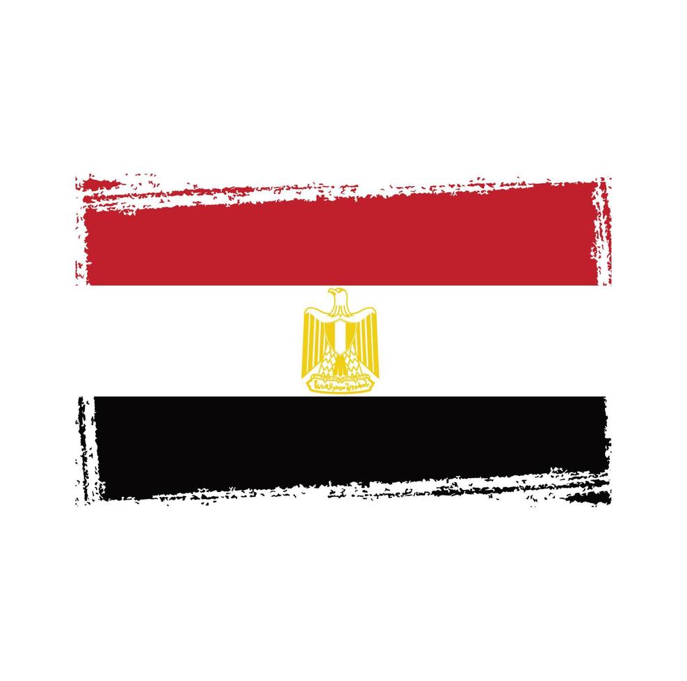 Egypt flag vector with watercolor brush style