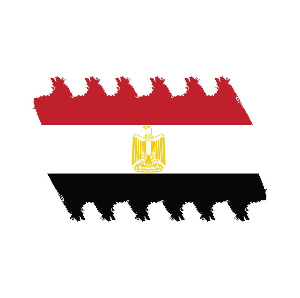 Egypt flag vector with watercolor brush style