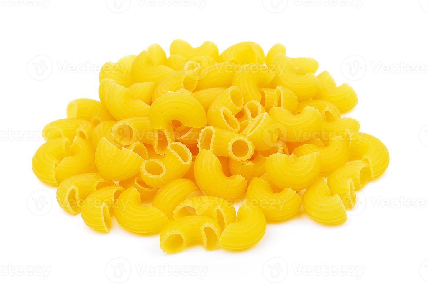 dry macaroni on white background photo