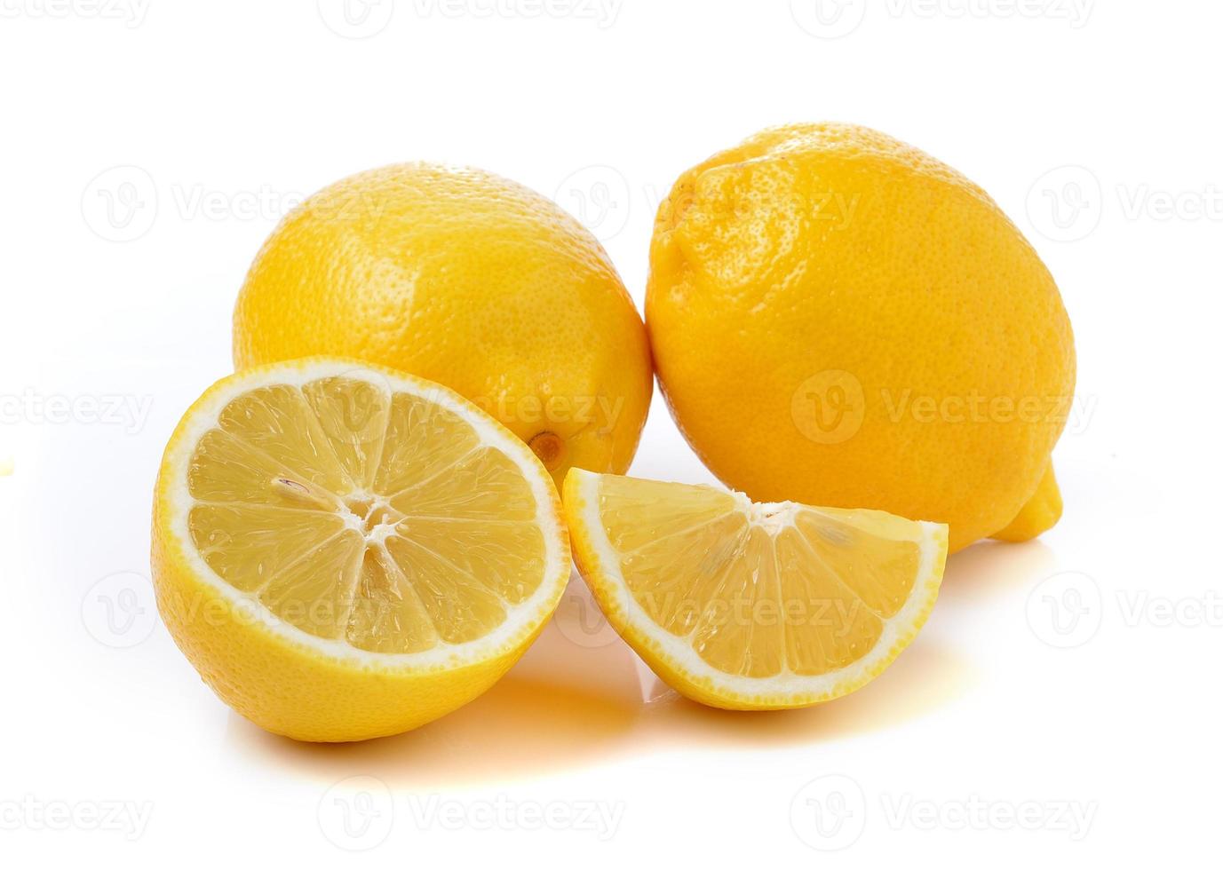 Fresh lemon on white background photo