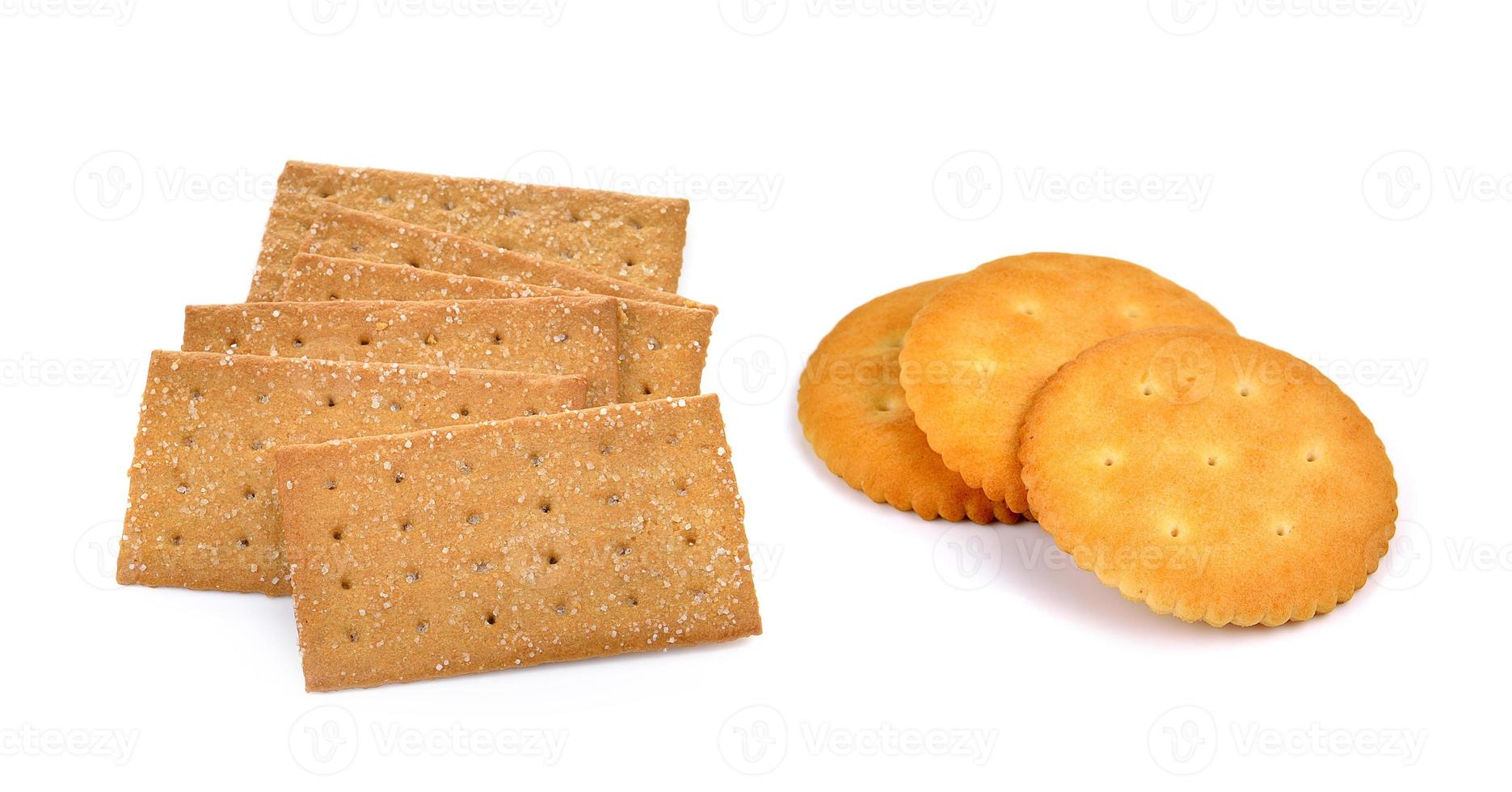 Cracker isolated on over white background photo