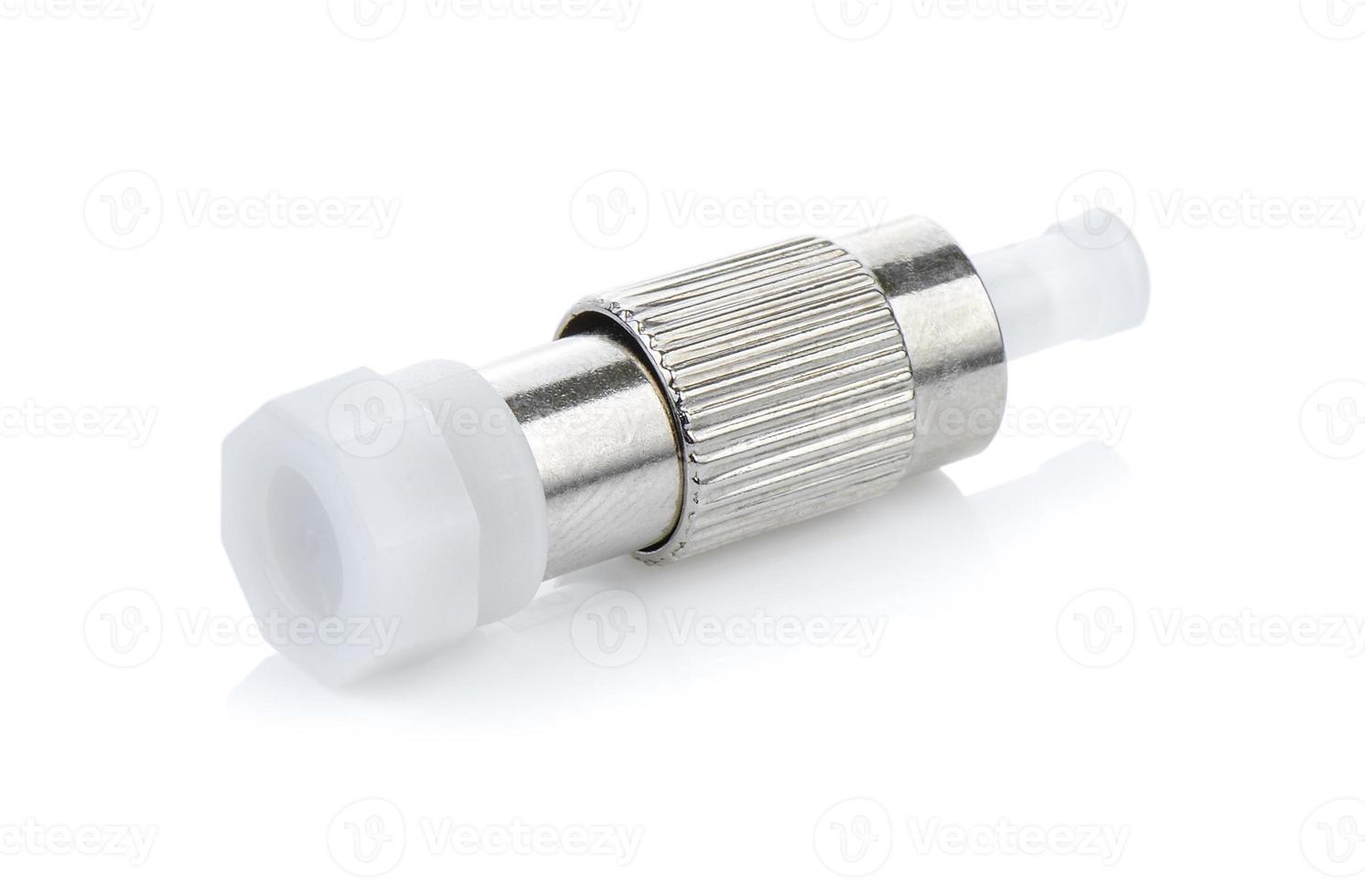 fiber optic connectors, ST, SC and FC isolated on white background photo