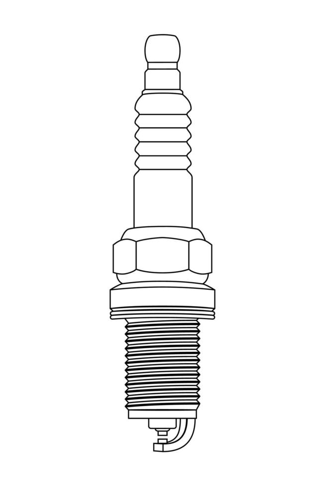 Ilustración de vector de bujía automotriz aislado sobre fondo