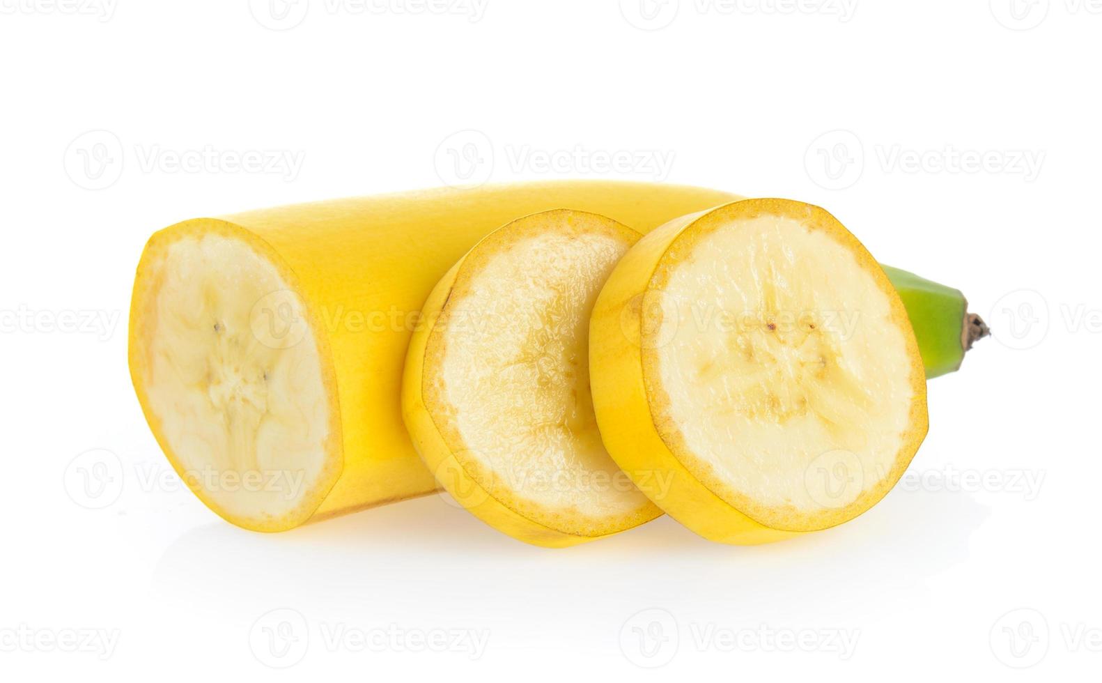 Banana slice isolated on white background photo