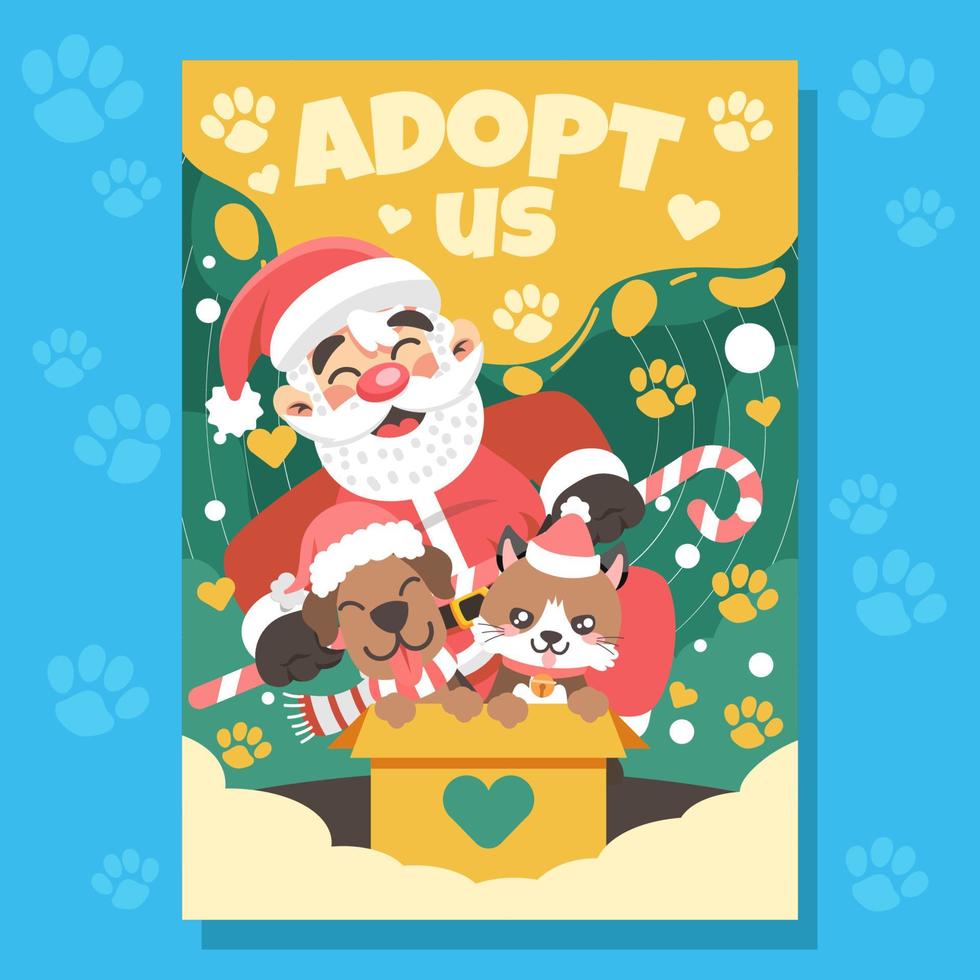 Cute Santa with Pet Adoption vector