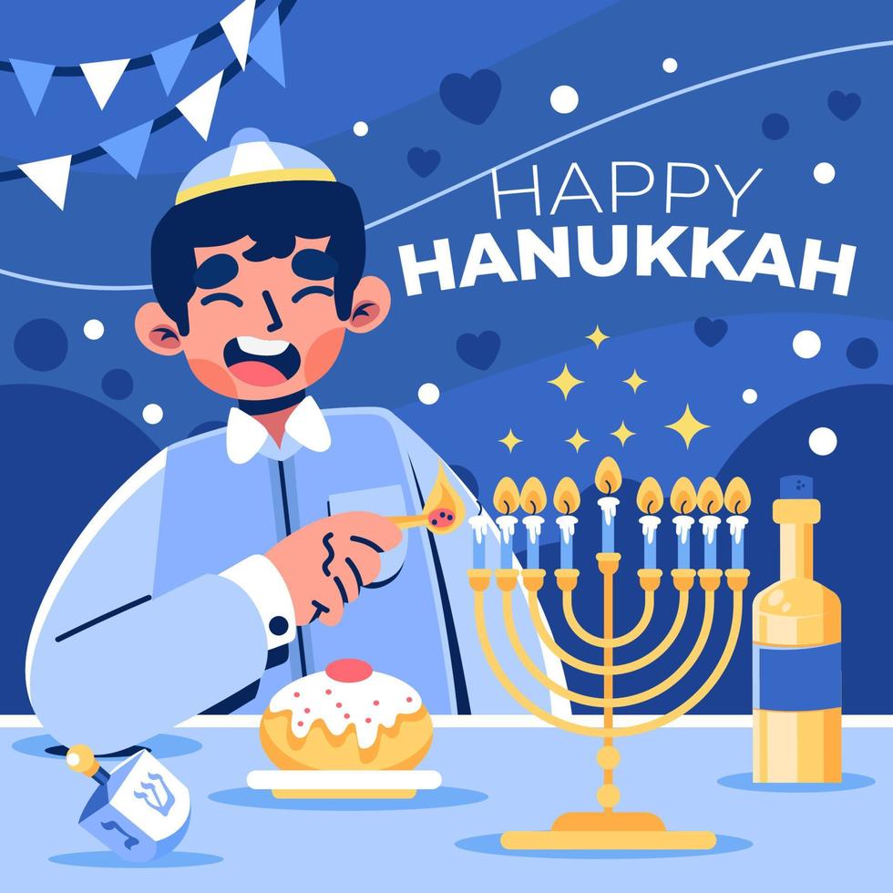 Light Up the Menorah on Hanukkah vector