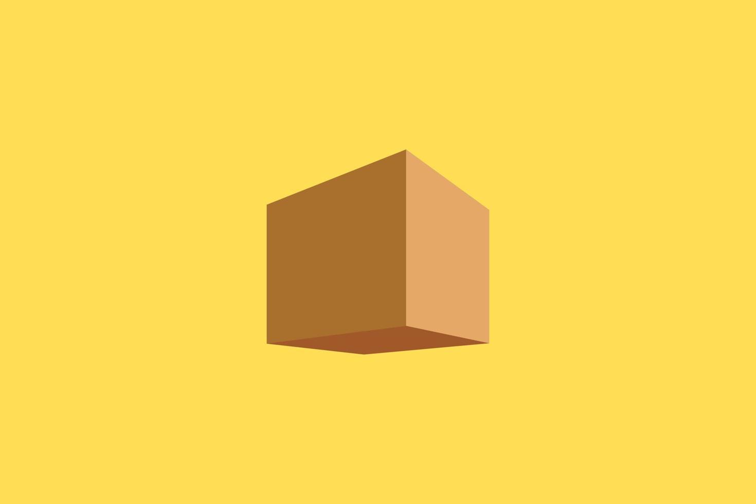 Simple Box 3D Icon Sign Flat Illustration vector