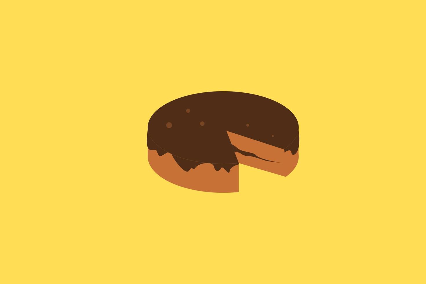 pastel de chocolate, icono, señal, plano, ilustración vector