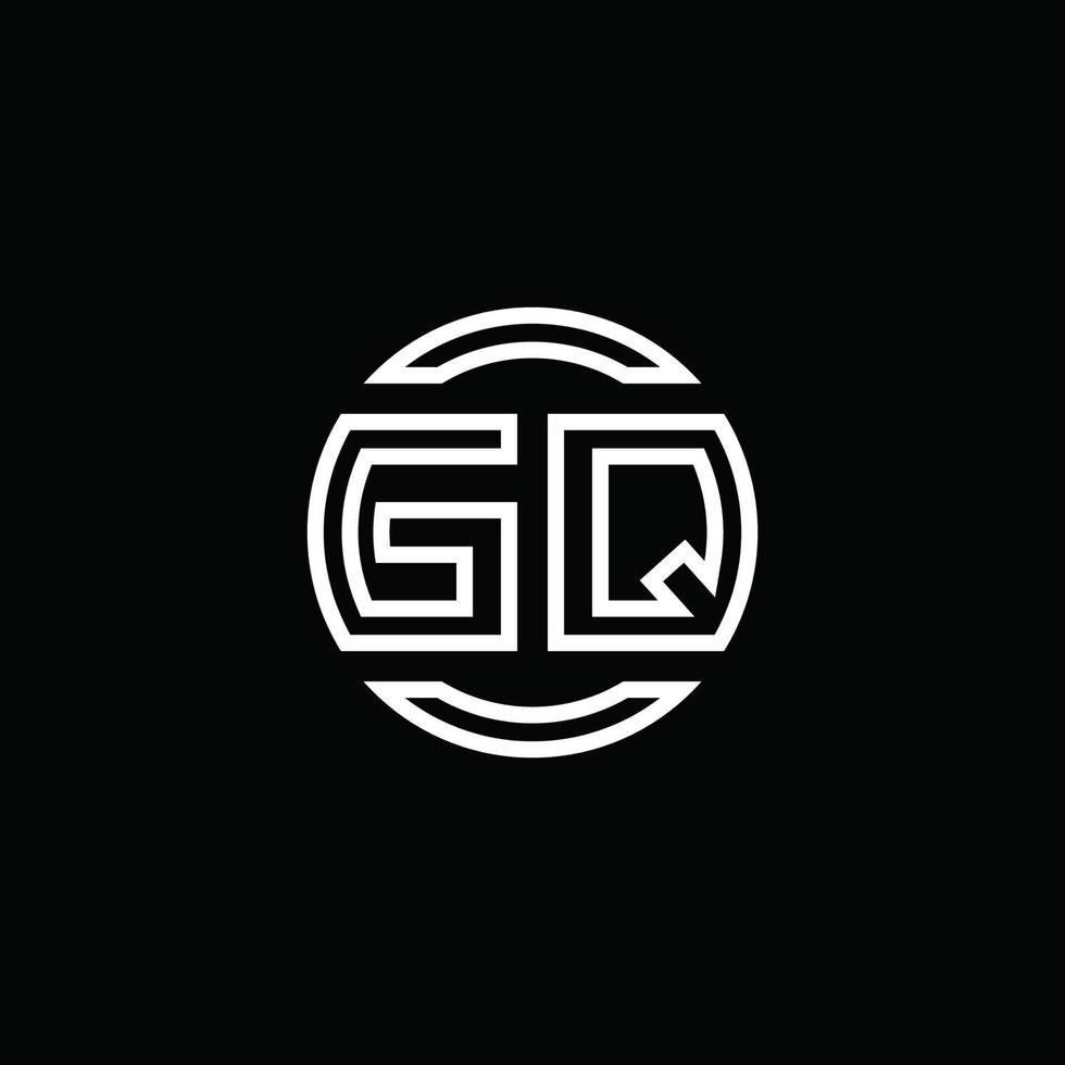 Monograma del logotipo de gq con plantilla de diseño redondeado de círculo de espacio negativo vector
