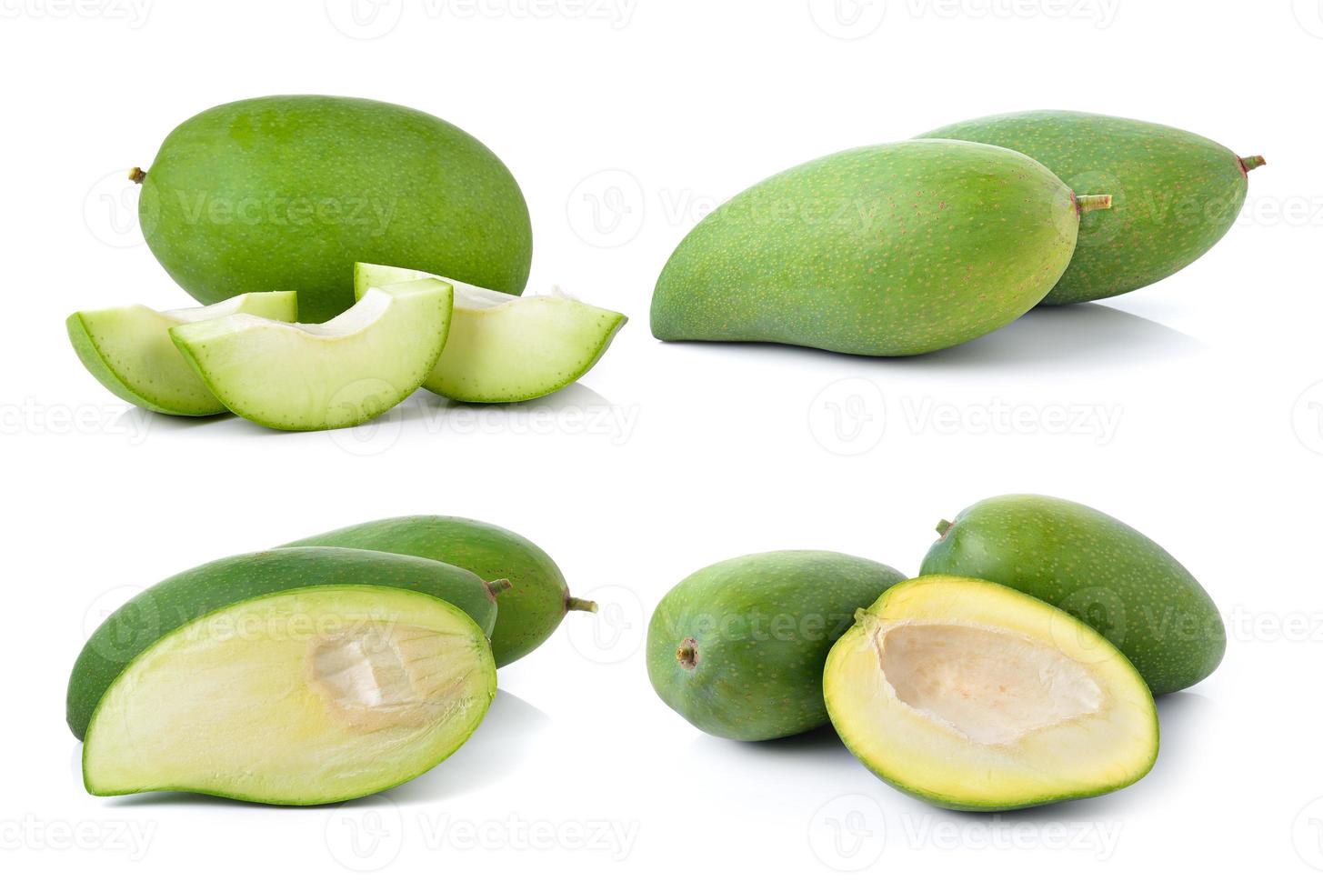 green mango on white background photo