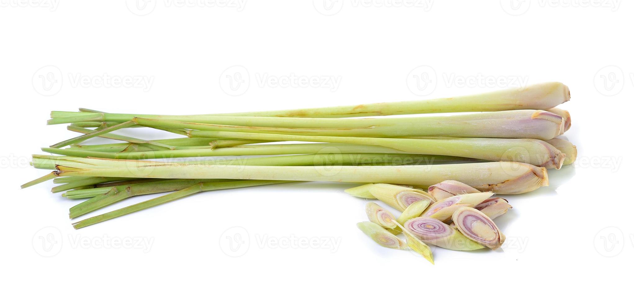 lemongrass on white background photo