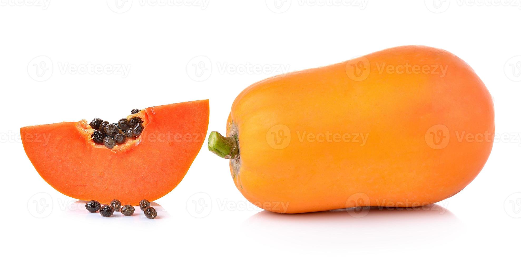 papaya on white background photo