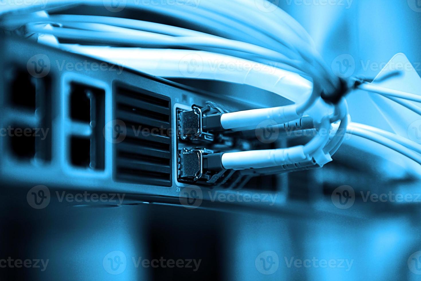 network optical fiber cables and hub photo