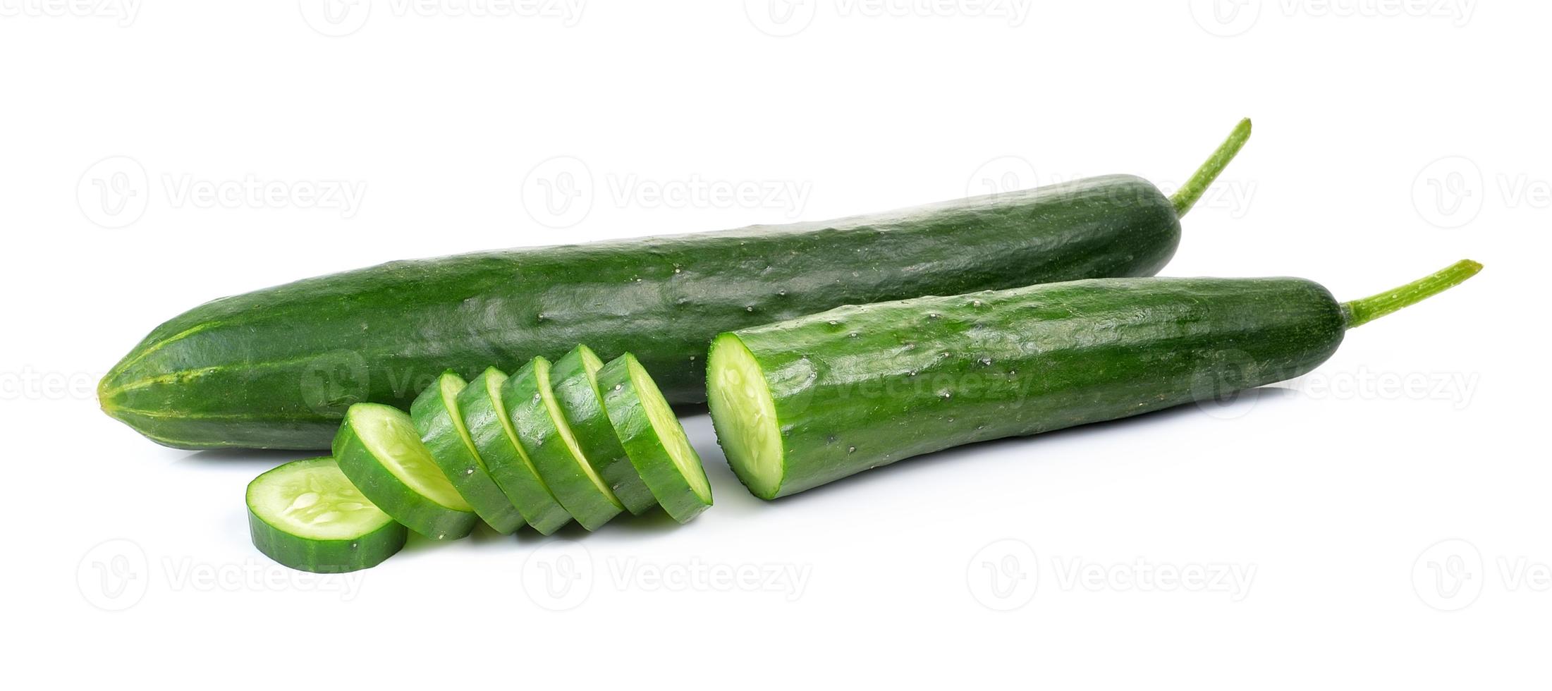 fresh cucumbers isolated on white photo