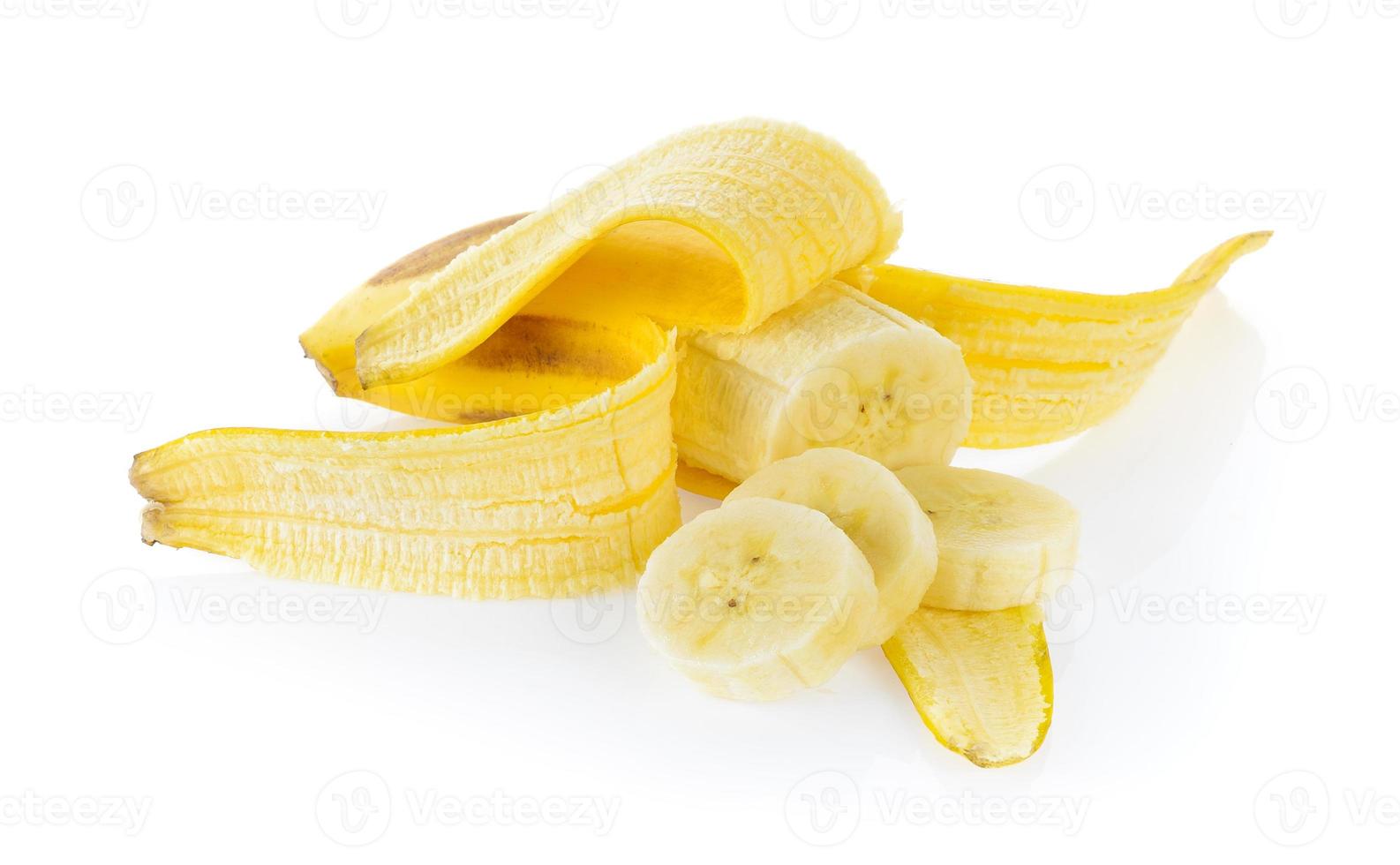 Banana slice isolated on white background photo