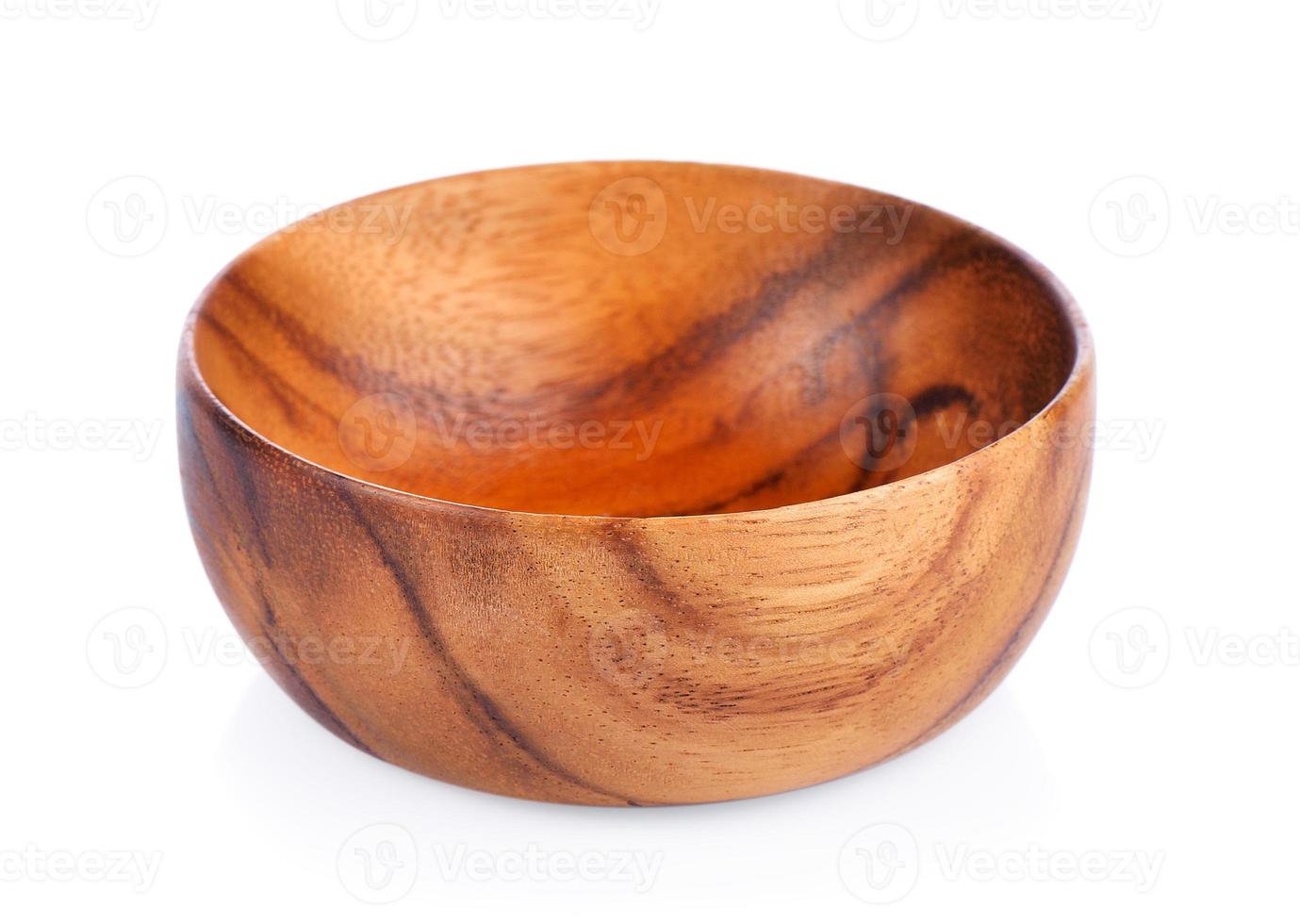 wood bowl on white background photo