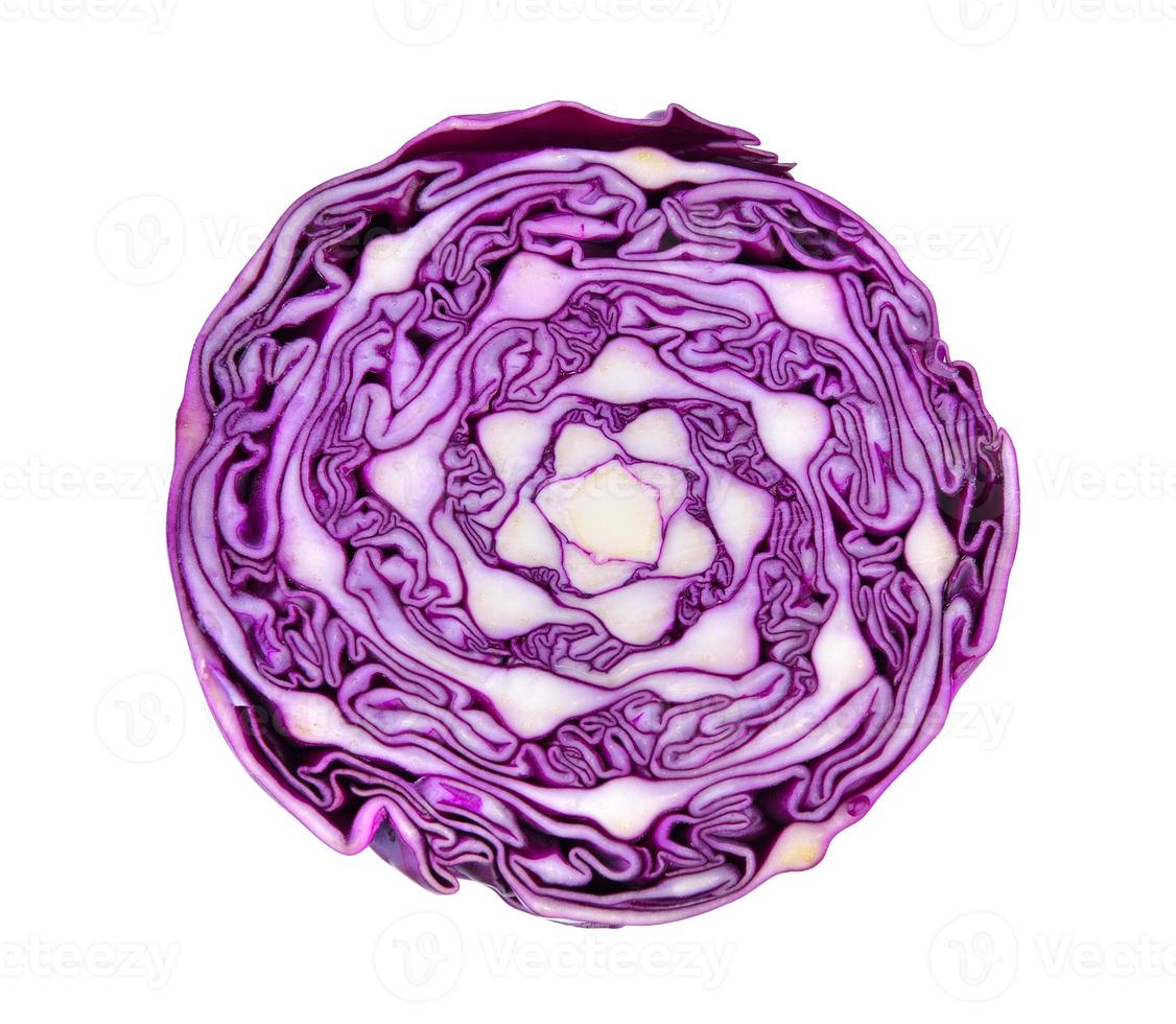 half Purple cabbage isolated on white photo