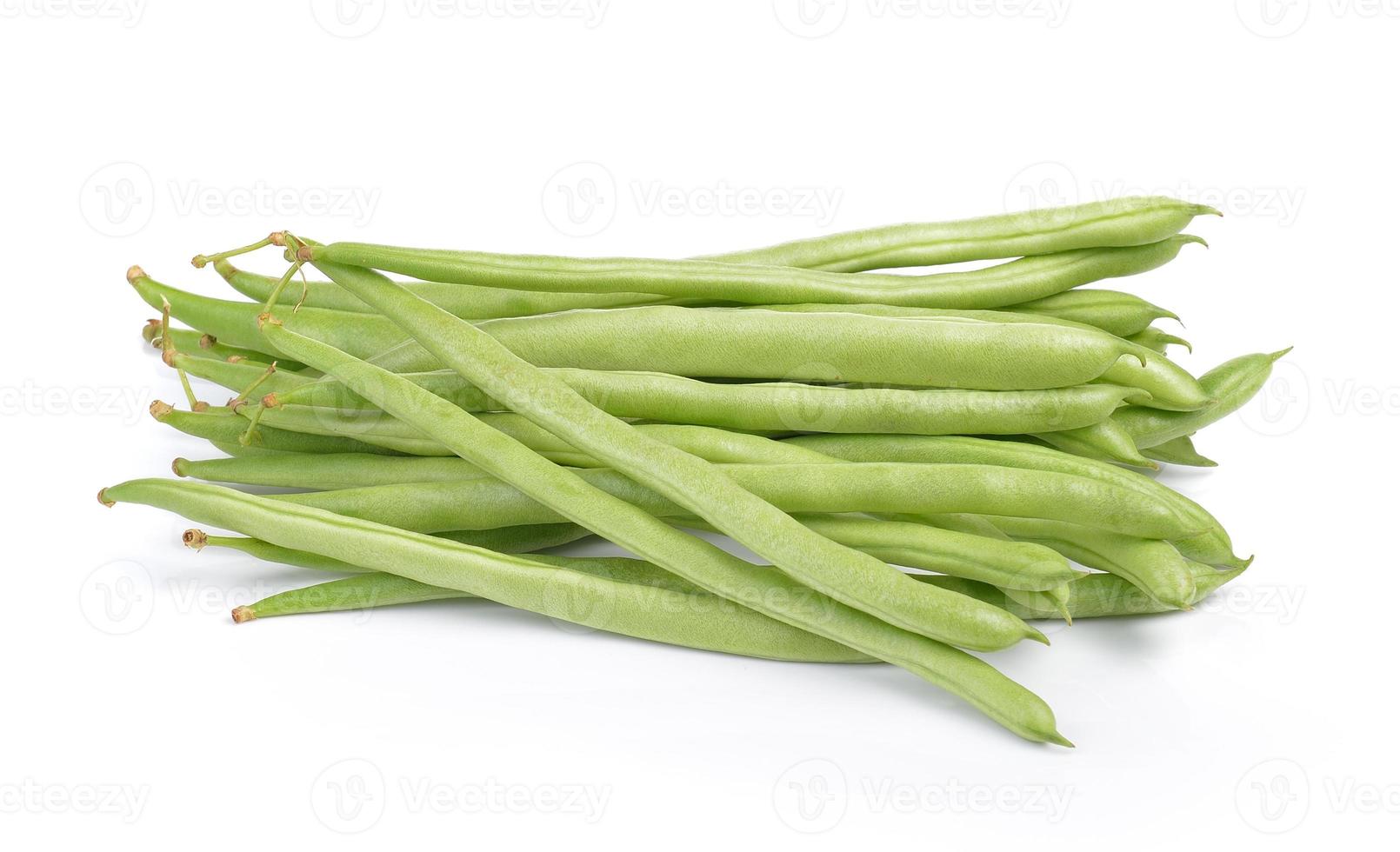 green beans on white background photo
