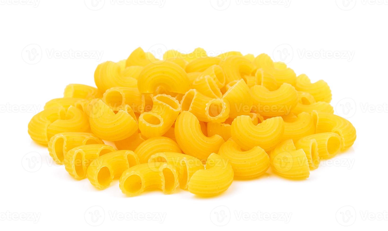 dry macaroni on white background photo