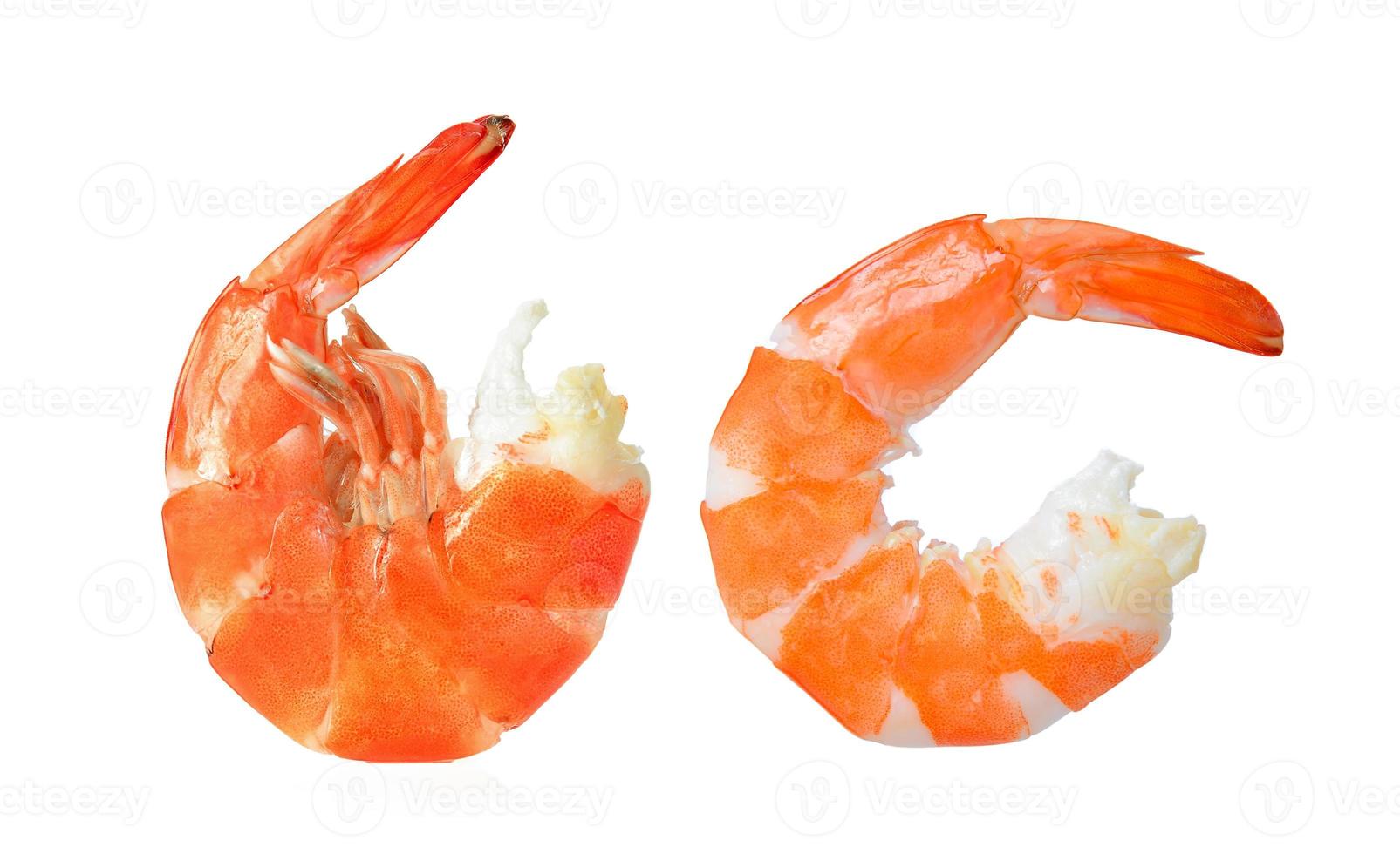 shrimps on white background photo