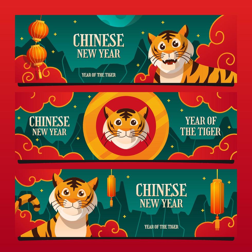 Chinese New Year Banner Collection vector