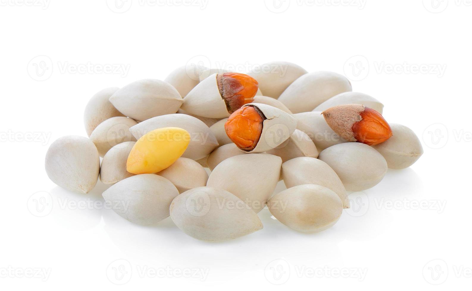 Ginkgo seeds on white background photo