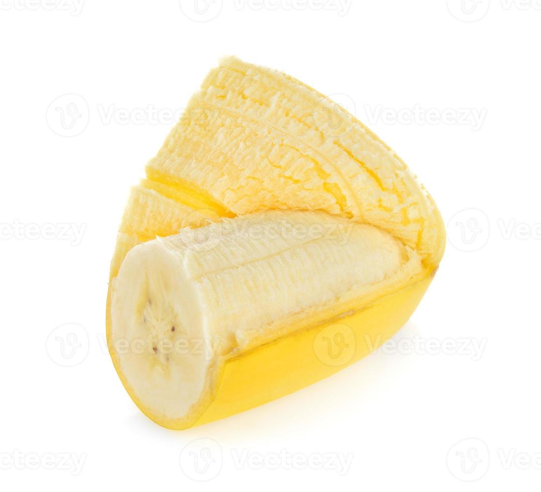 Banana slice isolated on white background photo