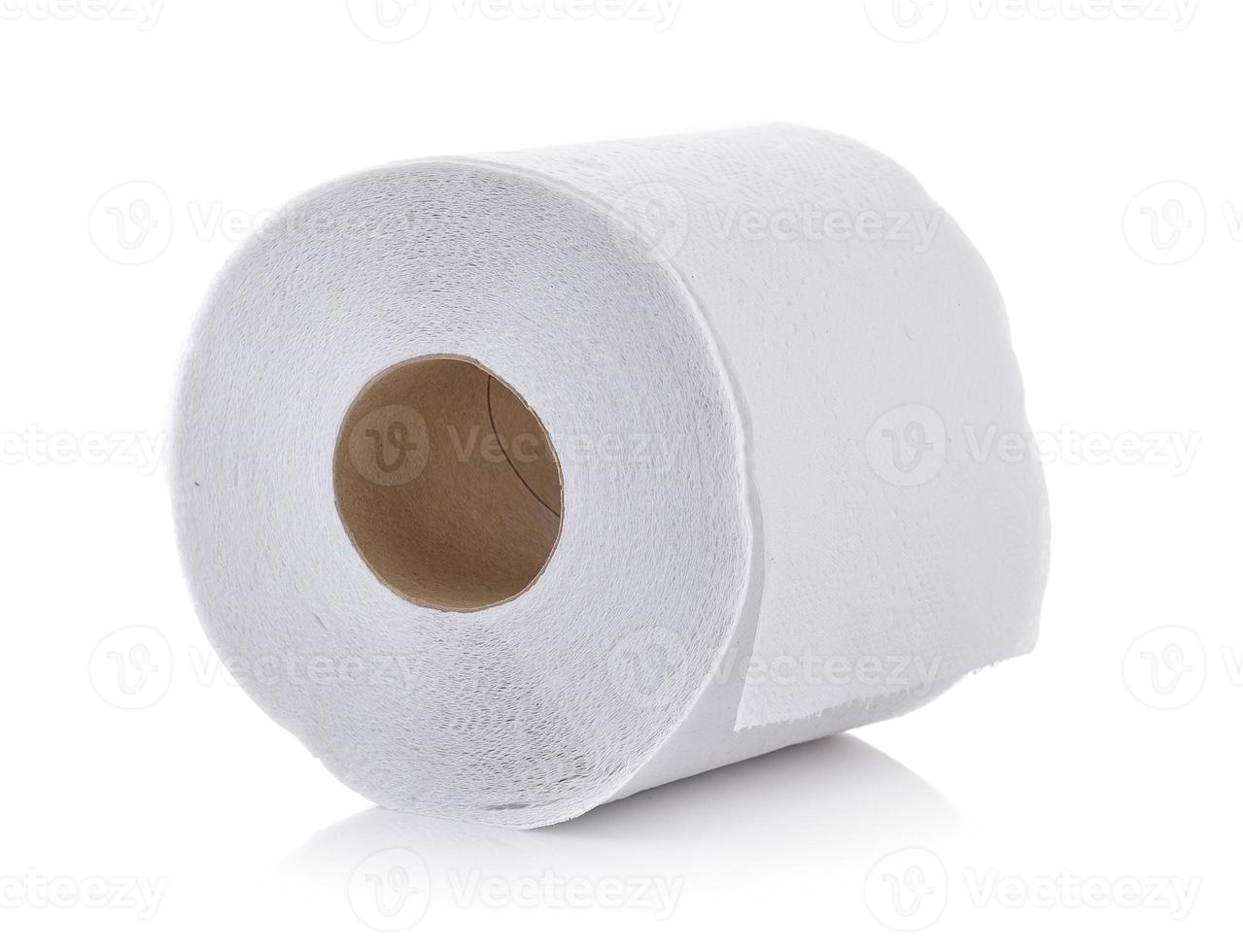 toilet paper on white background photo