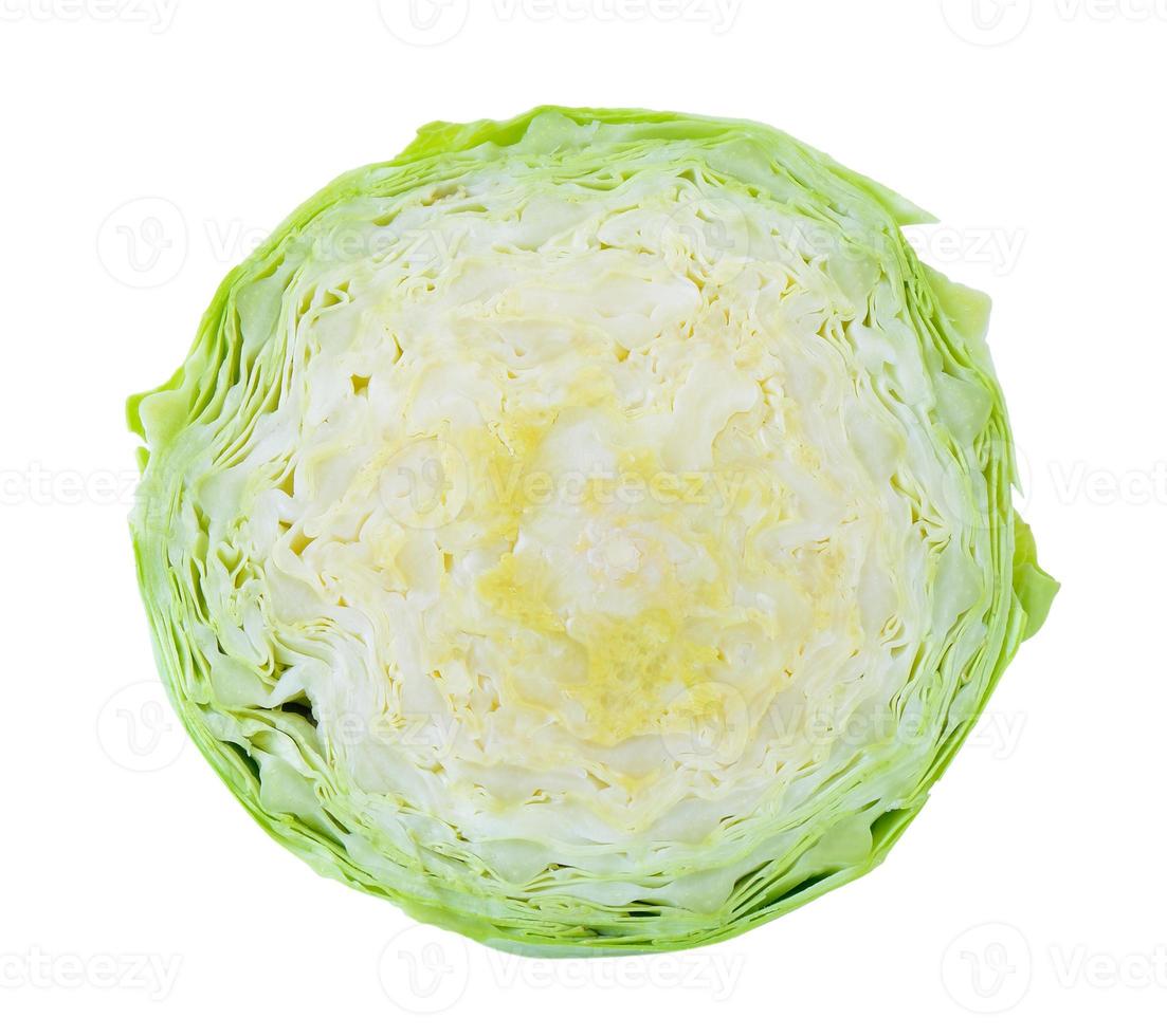 Cabbage sliced isolated on white background photo