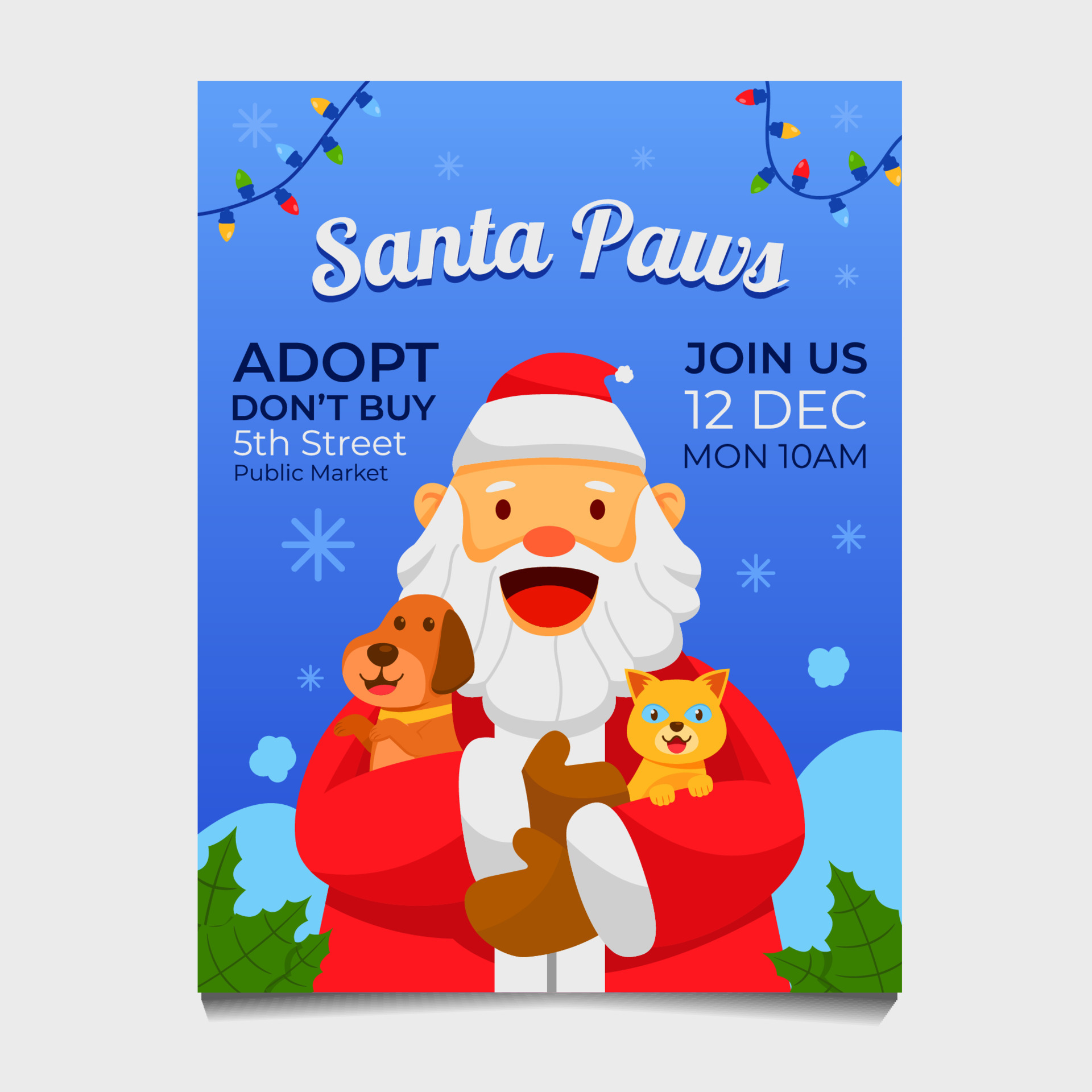 Pets Adopt Promotion on Christmas Day 4289458 Vector Art at Vecteezy