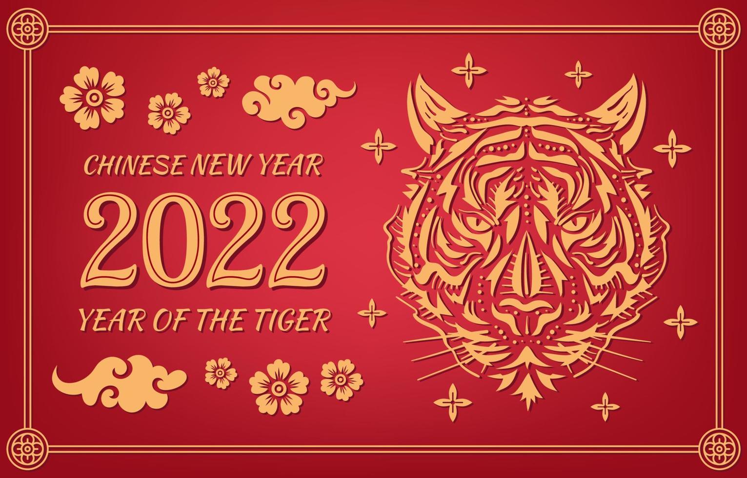 Chinese New Year 2022 Year of the Tiger vector
