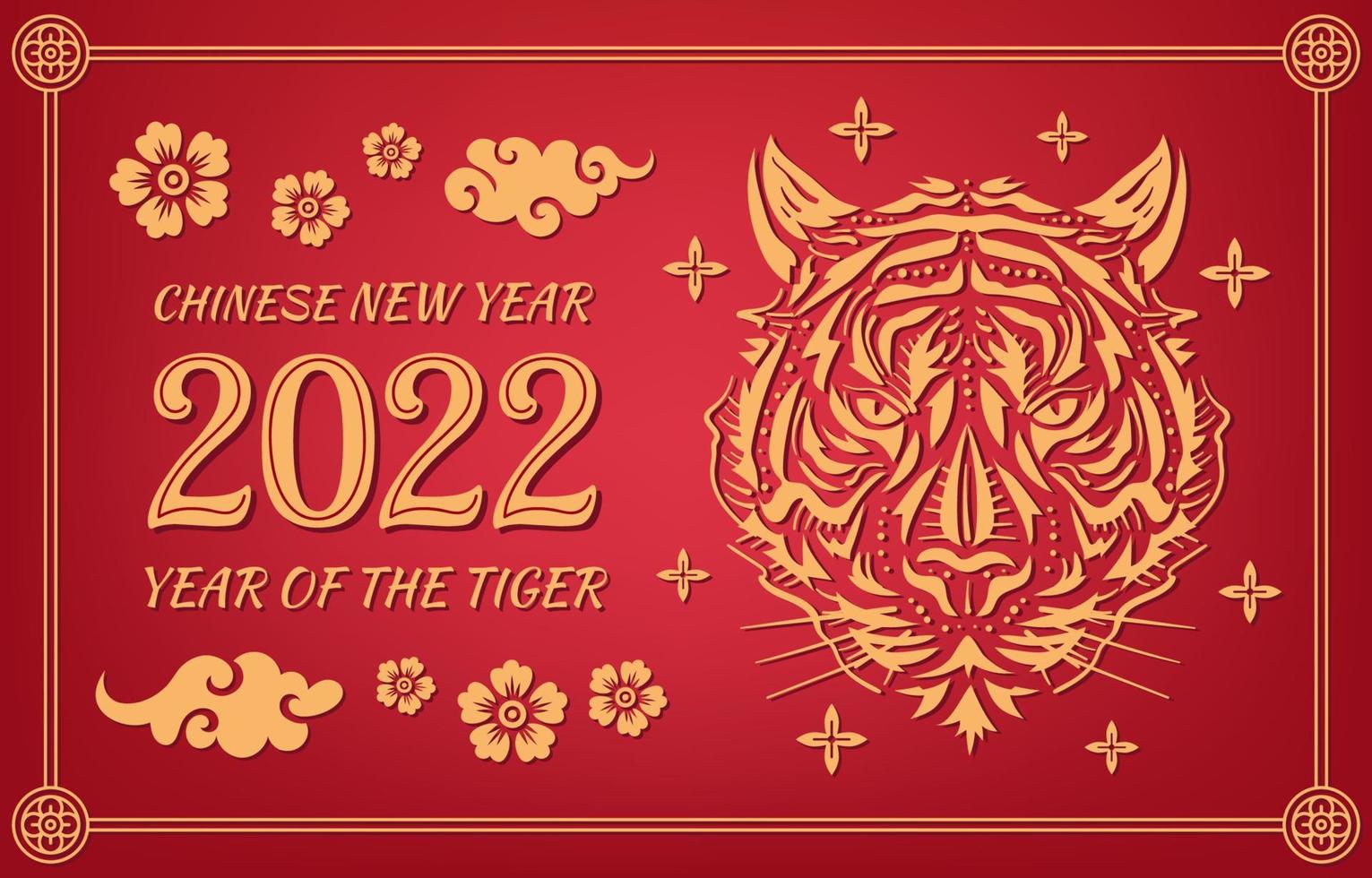 Chinese New Year 2022 Year of the Tiger vector