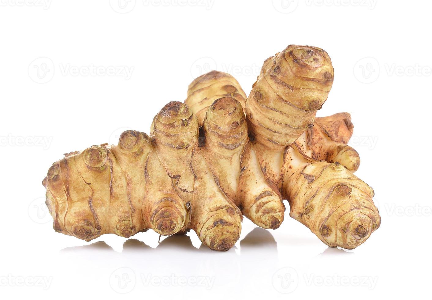 Jerusalem artichoke on white background photo